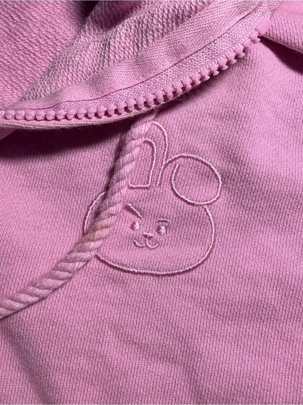 COOKY (Jungkook) BTS Hoodie Zip-up Pink Size Medium “BT21" Rare - Picture 4 of 9